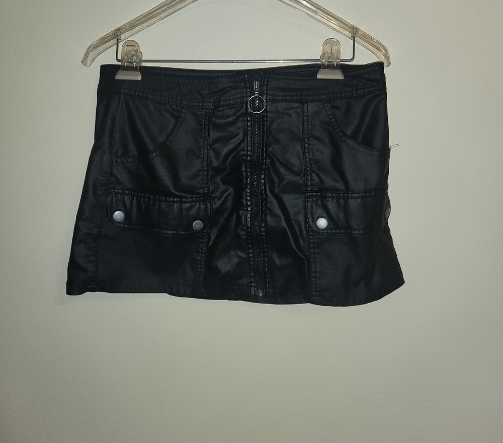 Vanilla Star Black Mini Skirt with Button Details